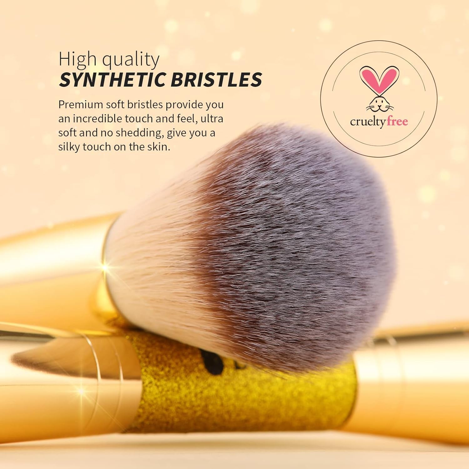 Foundation Powder Brush Double Ended Blush Makeup Brushes, Duo Bronzer Blush Ideal for Cream or Powder