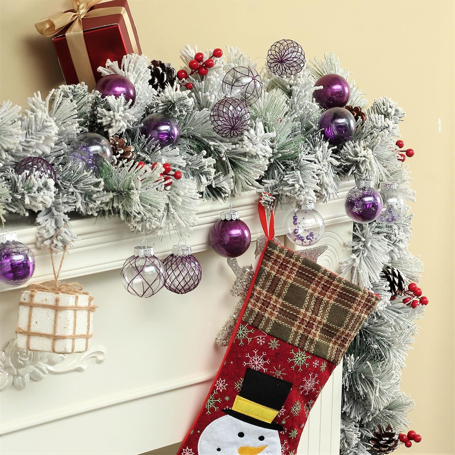 Clear Christmas Ball Ornaments, 30Ct 2.36" Plastic Shatterproof Christmas Decorations Ornament Xmas Ball Hanging Ornaments for Christmas Tree for Halloween Christmas Party Wedding Anniversary