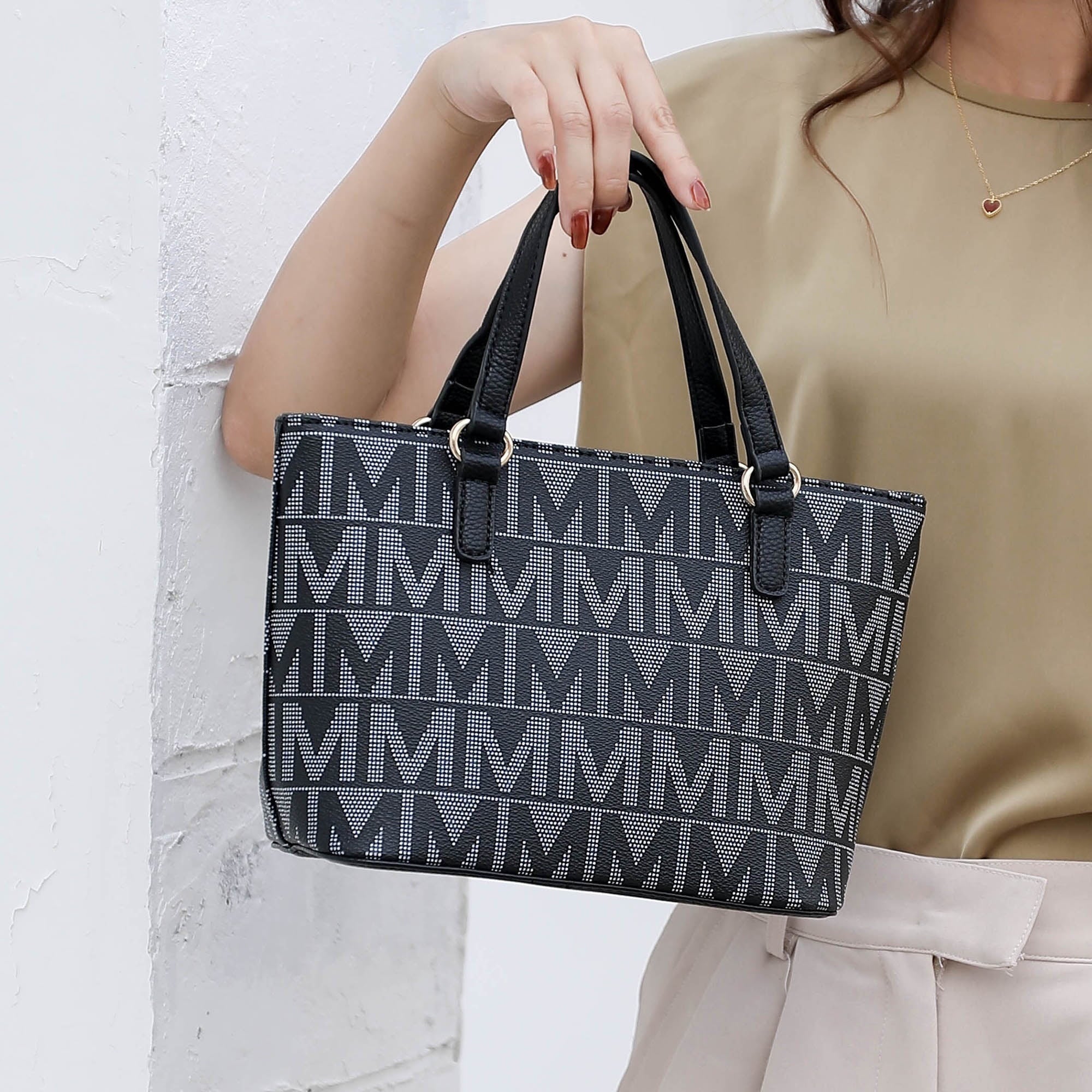 Marimar Women'S Tote Bag with Pouch and Wristlet, Signature 4 Piece Set by Mia K - Red