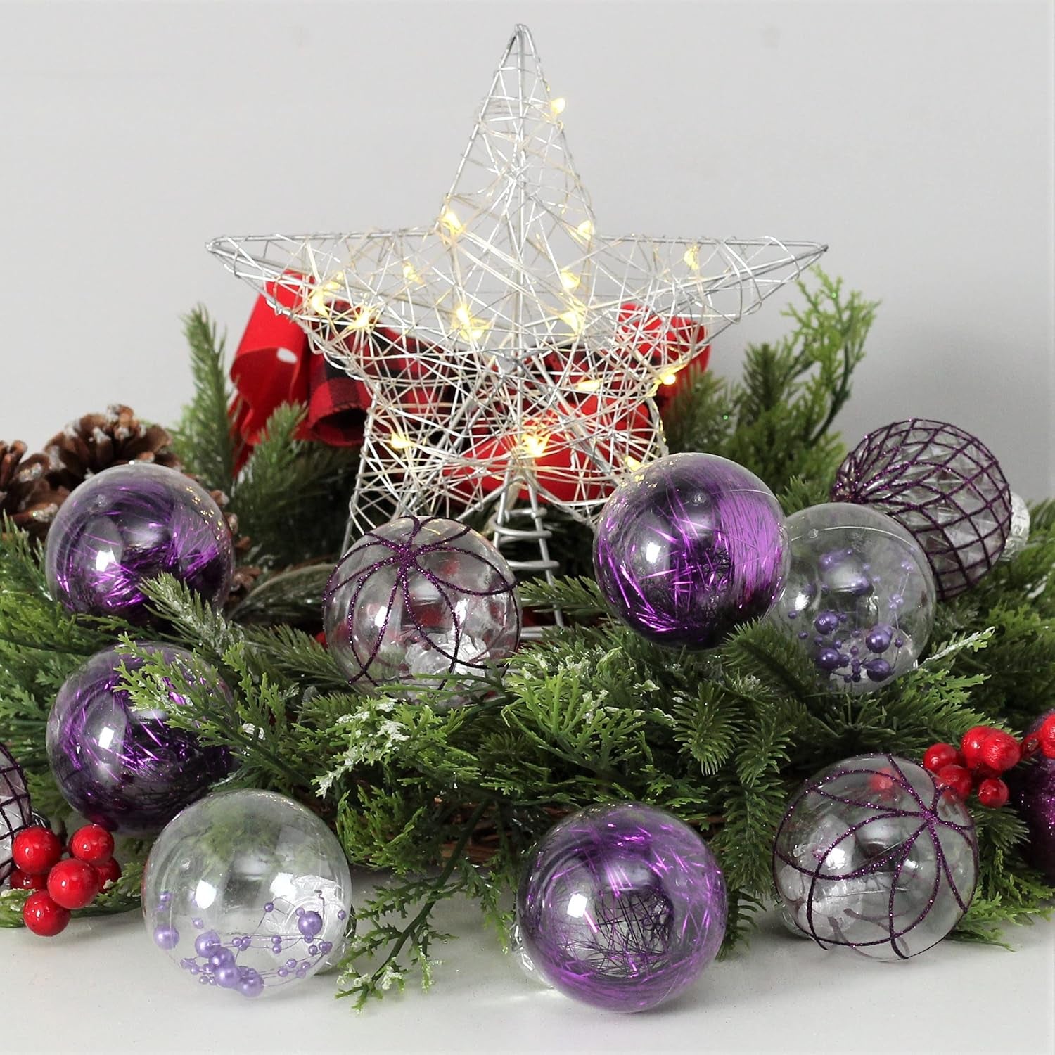 Clear Christmas Ball Ornaments, 30Ct 2.36" Plastic Shatterproof Christmas Decorations Ornament Xmas Ball Hanging Ornaments for Christmas Tree for Halloween Christmas Party Wedding Anniversary